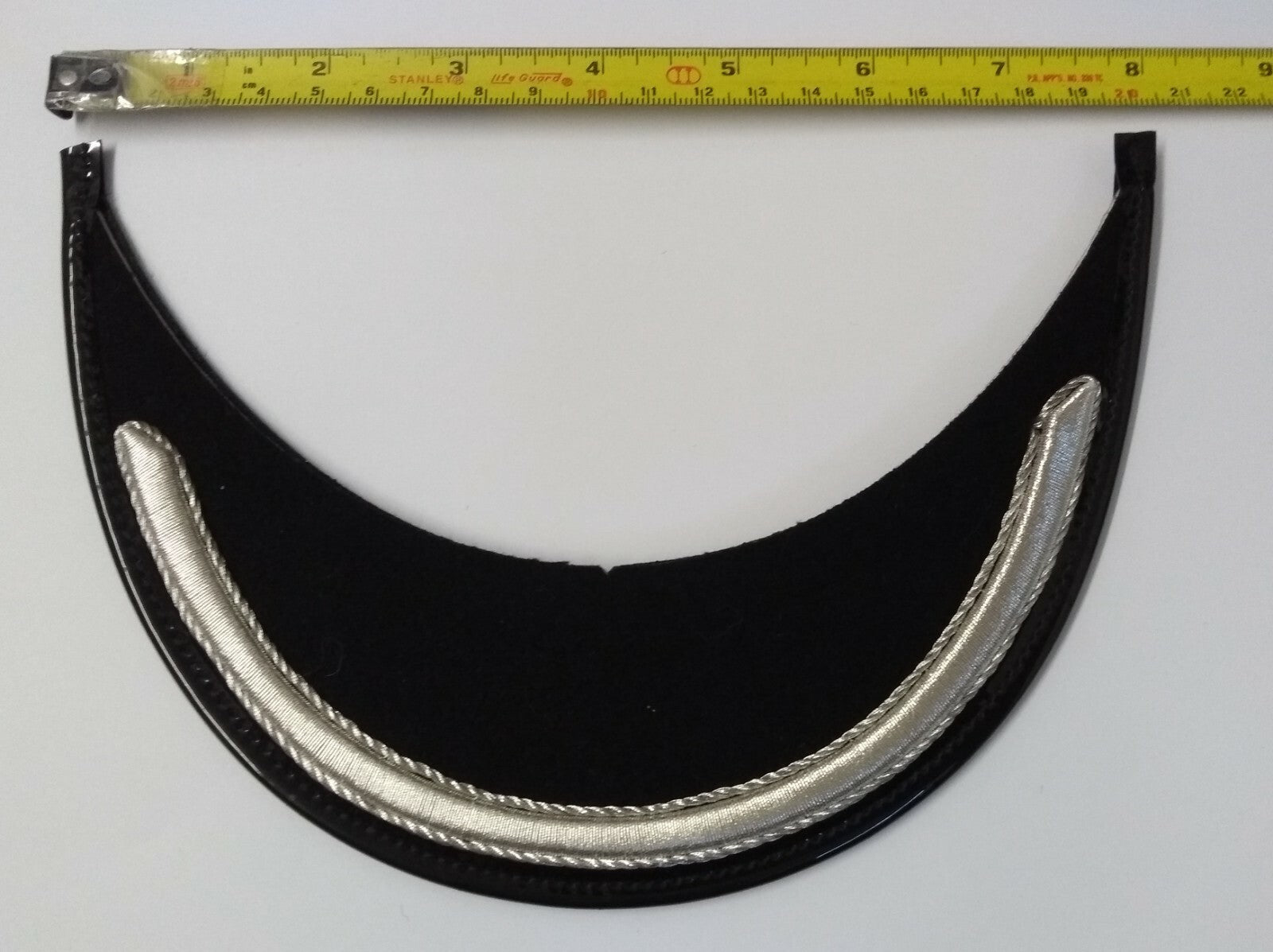 Genuine British Made Senior Officer 1/4" Silver Braid Dress Cap Peak X1