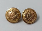 Vintage Irish Harp Shank Buttons x 2 ASBT196