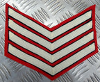 Genuine Vintage British Issue White Chevrons on Red Felt Rank Chevrons