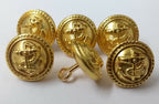 Genuine Navy Issue Uniform Dress Rope Edge Foul Anchor Buttons 17.3 mm ASBT114