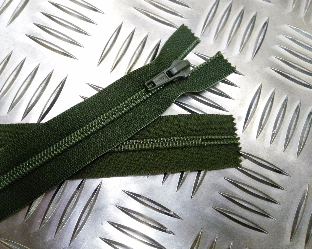 Genuine British OPTI 11" Closed End Green Zip / Zipper H Duty
