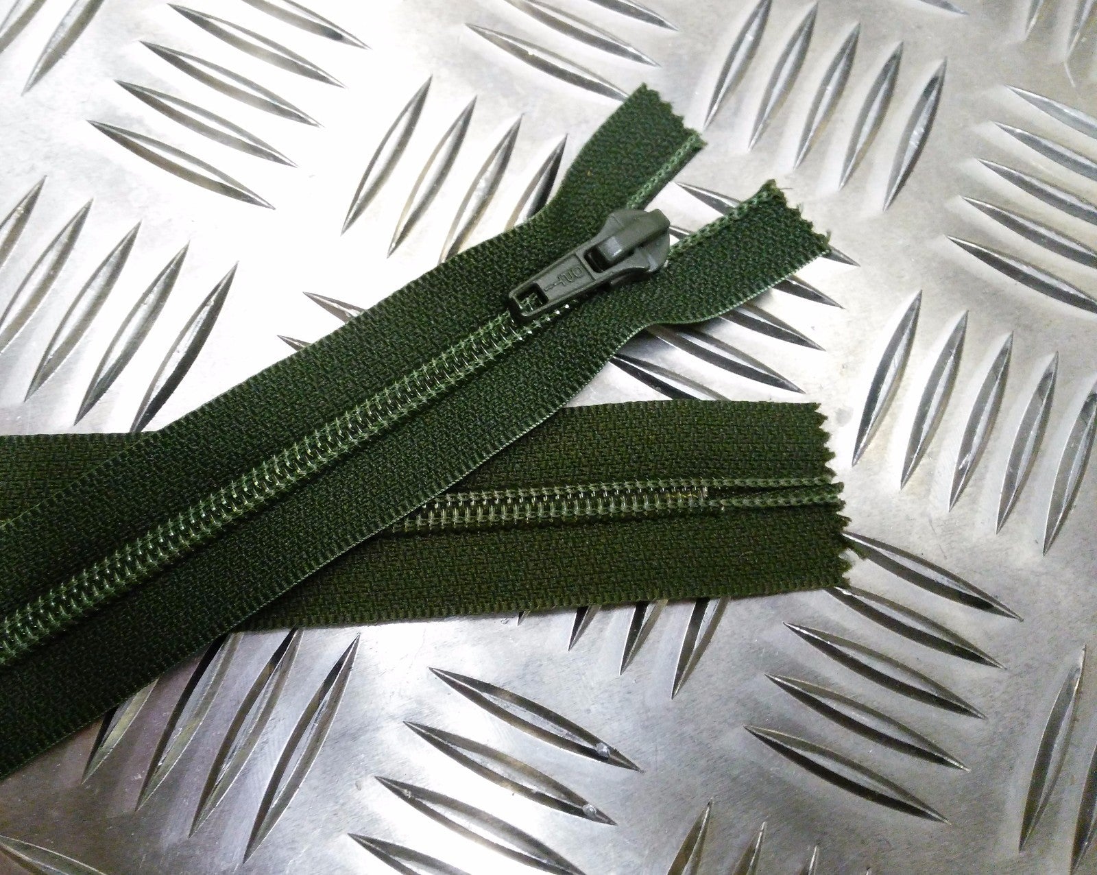 Genuine British OPTI 11" Closed End Green Zip / Zipper H Duty