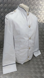 British White Mans Stewards Jacket Buttoned RAF Royal Air Force White w Royal Blue Piping