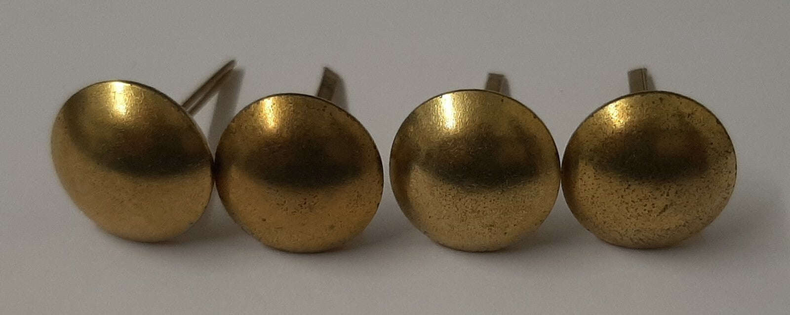 Vintage Buttons Half Dome Split Pin Brass Coloured 1/2" Two Prong X4 ASBT302