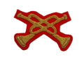 Mess Kit Badge Trumpets British Army Red Felt Hand Embroidered Arm Patch