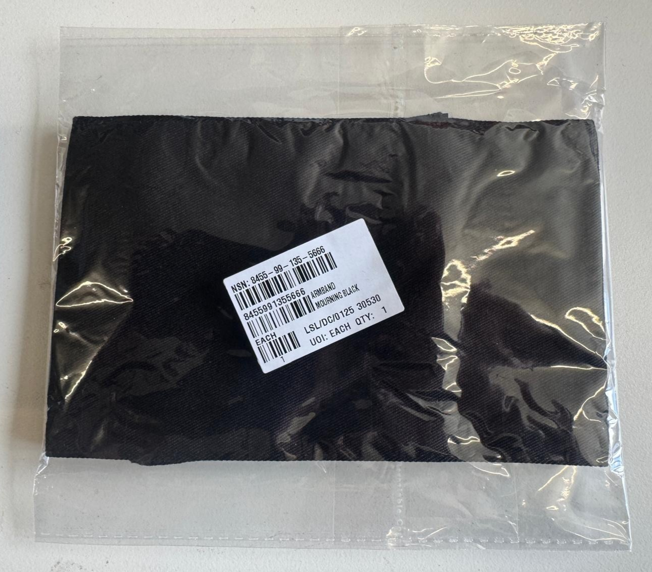 Mourning Armband Hook & Loop Fastening Black British Army One Size NEW