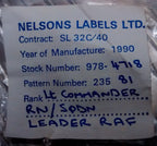 Sqn Ldr Patch Label RAF Royal Air Force or for Lt Cdr Naval NEW old Stock x20 Stickers