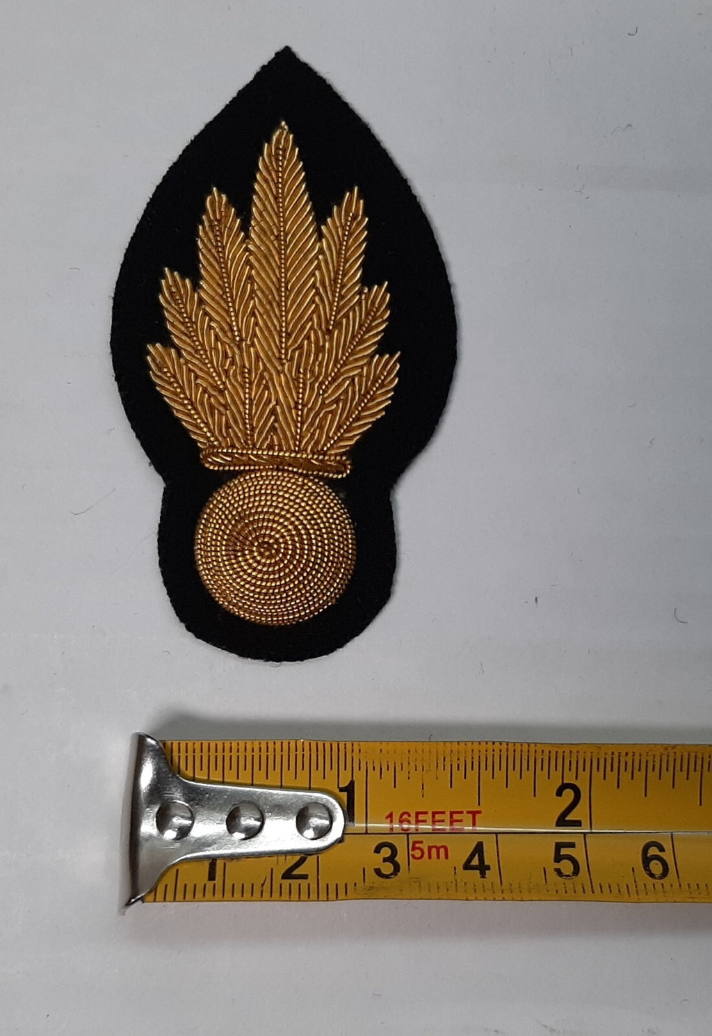 RE Collar Badges Black No1 Officers British Army Engineers Embroidered 1 Pair