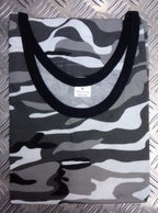 100% Cotton Urban / Winter Camo Sleeveless Vest Singlet Tank Top All Sizes - NEW