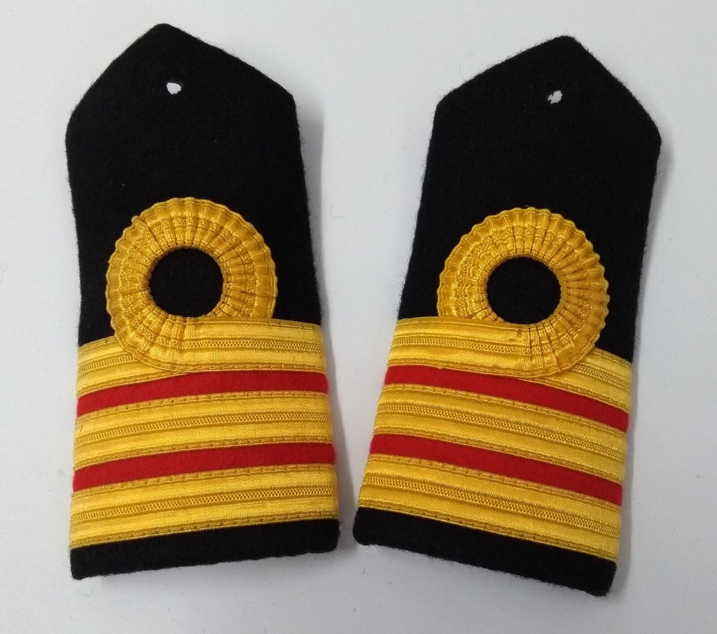 RN Shoulder Boards Genuine Royal Navy Commander Rank White Leather Backed