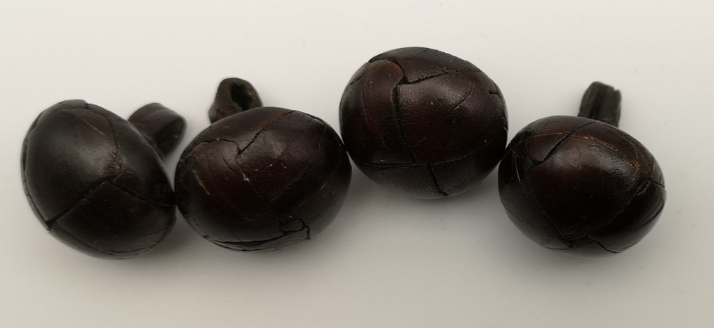 Royal Scots Leather Buttons Offc. Dark Brown Half Ball Dome 34L x4