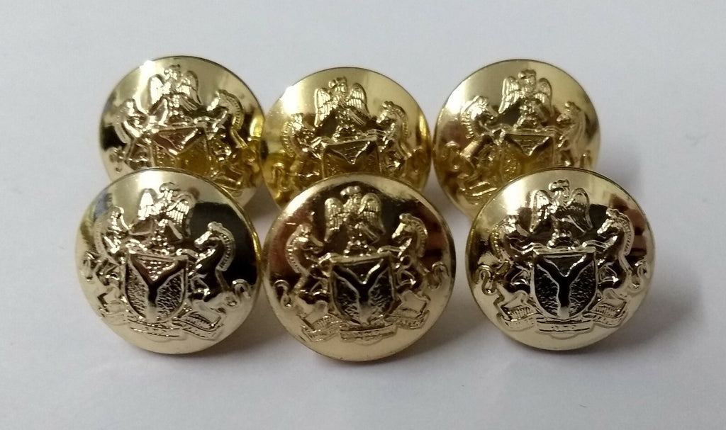 Nigerian Crest Insignia Obsolete Dress Uniform Small Looped Chinstrap Buttons