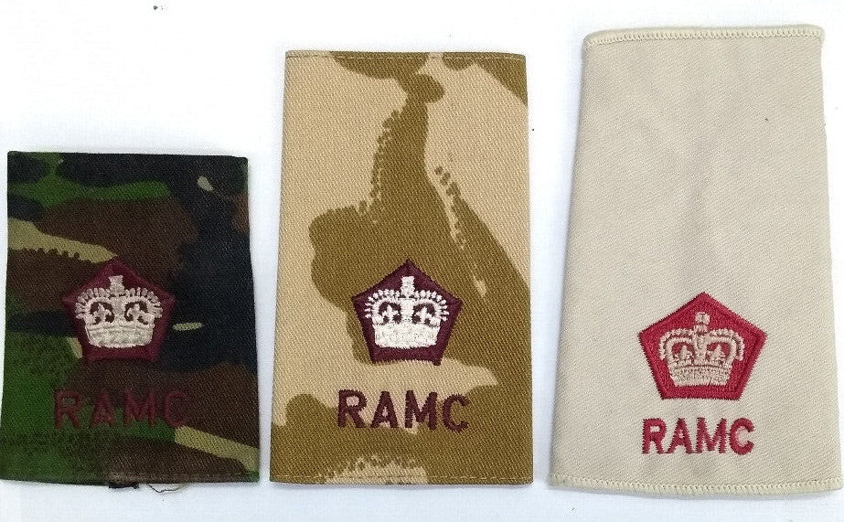 Royal Army Medical Corps Rank Slides Various Ranks & Camo Genuine British Army