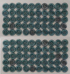 100 Vintage Buttons 4 Hole Shirt Shank Anchors Pearlesque Jade 10.8mm NOS