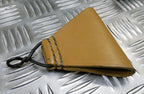 Leather Belt Slide / Fob Triange With Loop Attachment Genuine Vintage Tan Brown