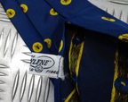 Navy Blue Polyester Tie with Black / Yellow Spider Motif - NEW