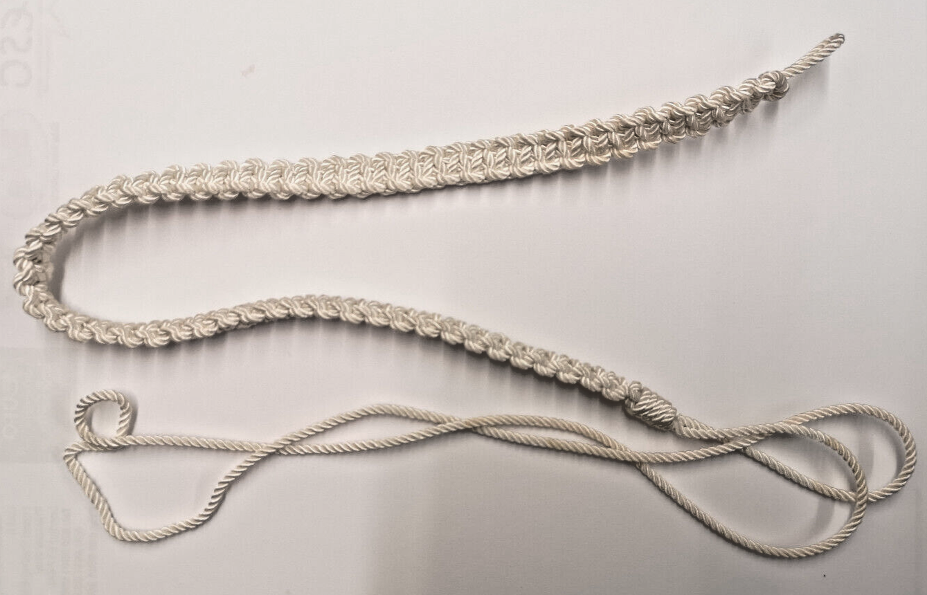 British Royal Artillery RA RAC Lanyard No2 Dress Macramé 3 ply White