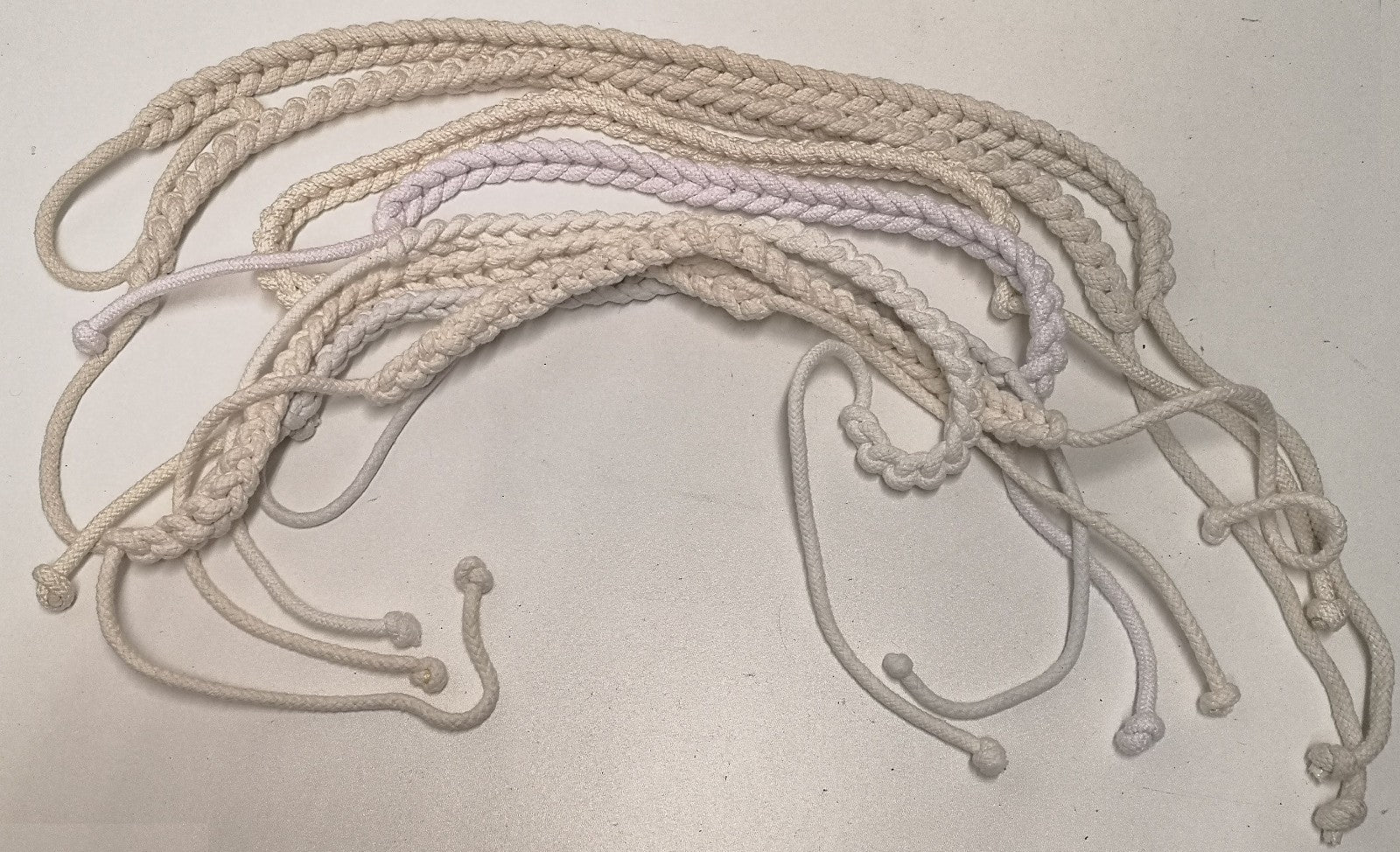 White Plaited Drum Tracer Ropes Joblot of 8