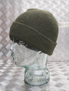 Green / OD Knitted Beanie Hat / Woolly Hat - 100% Wool - One size - NEW
