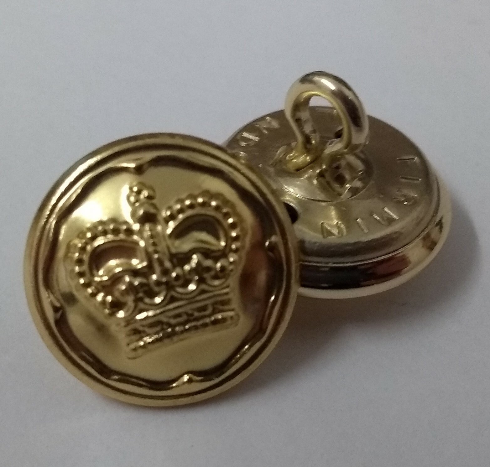 Genuine British Issue Royal Crown And Border Buttons x 2- NEW