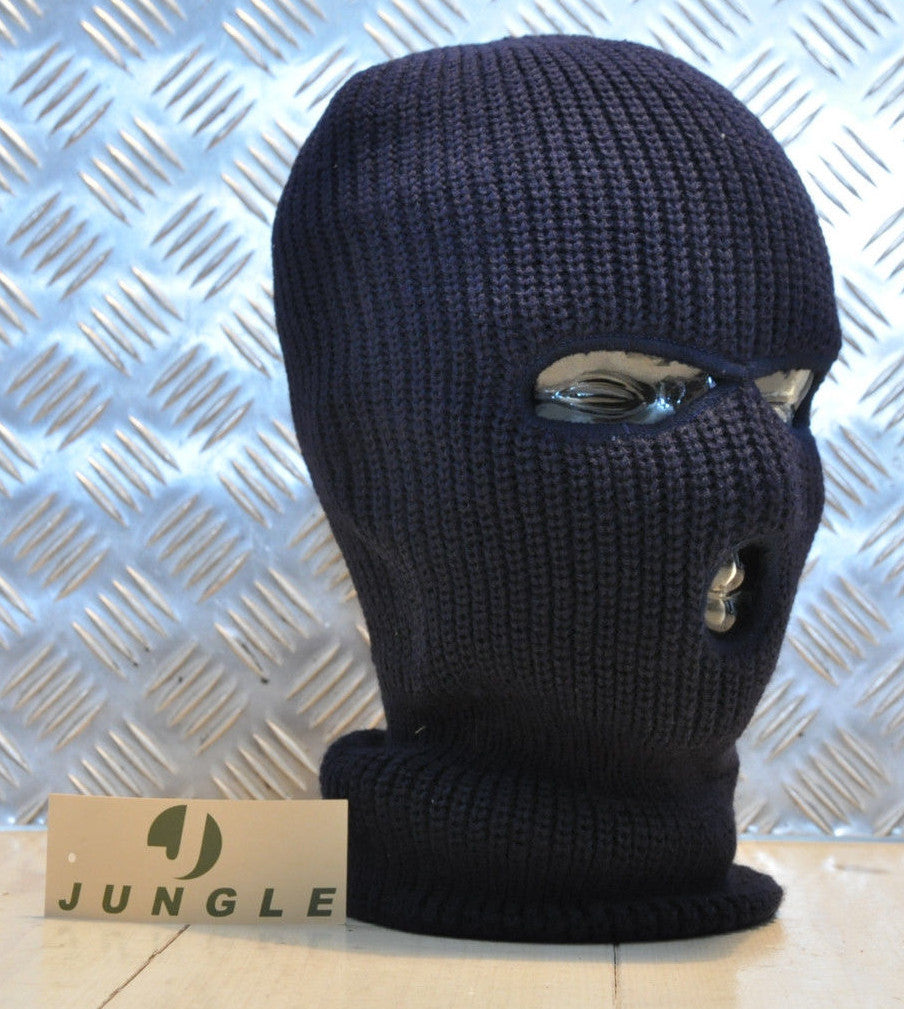 Three (3) Hole Knitted Balaclava, Very Warm - Navy Blue - Brand NEW