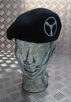 SAC Beret Cap Black With Senior Aircraftman RAF Royal Air Force Patch Size 59cm