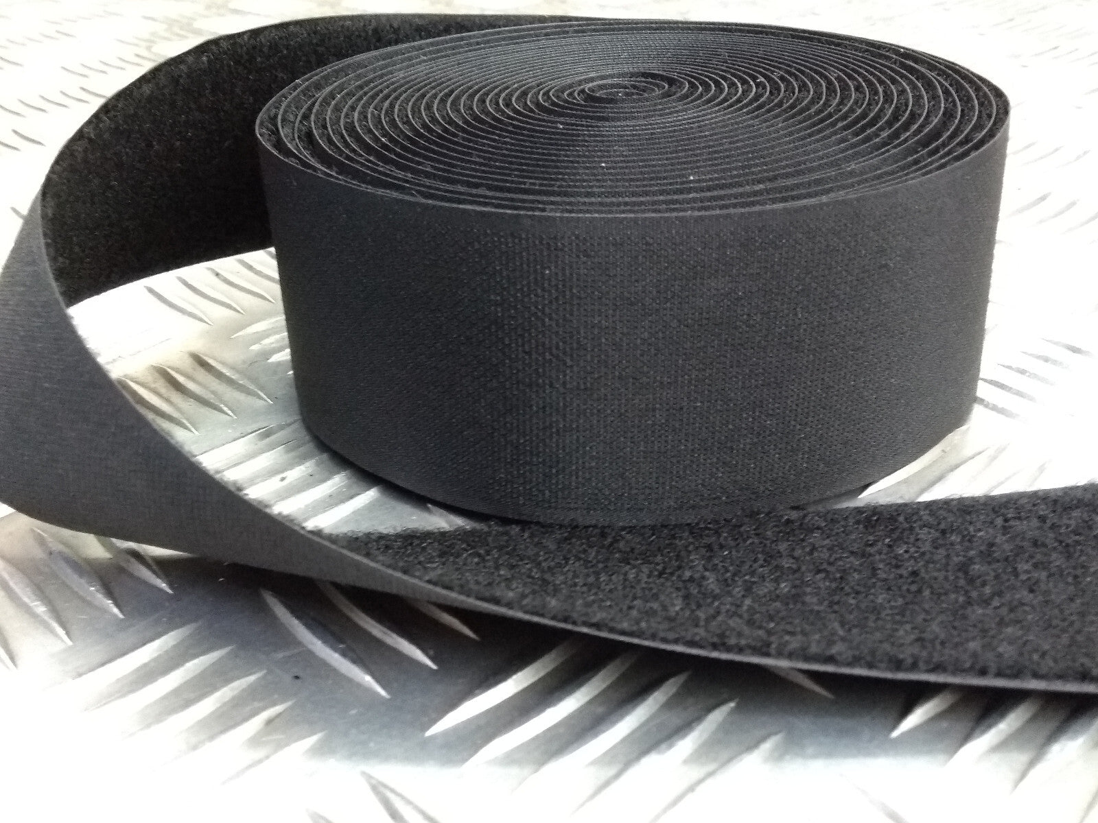 Black 50mm wide Rip & Grip / Hook & Loop / only soft Loop side 50cm length