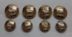 No2 Dress Button Set Officer Rank Prince of Wales Own Regiment of Yorkshire