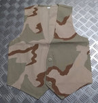 Military Desert Camo Basic Vest Boys / Mens U.S Style Tri Colour Cam Fancy Dress