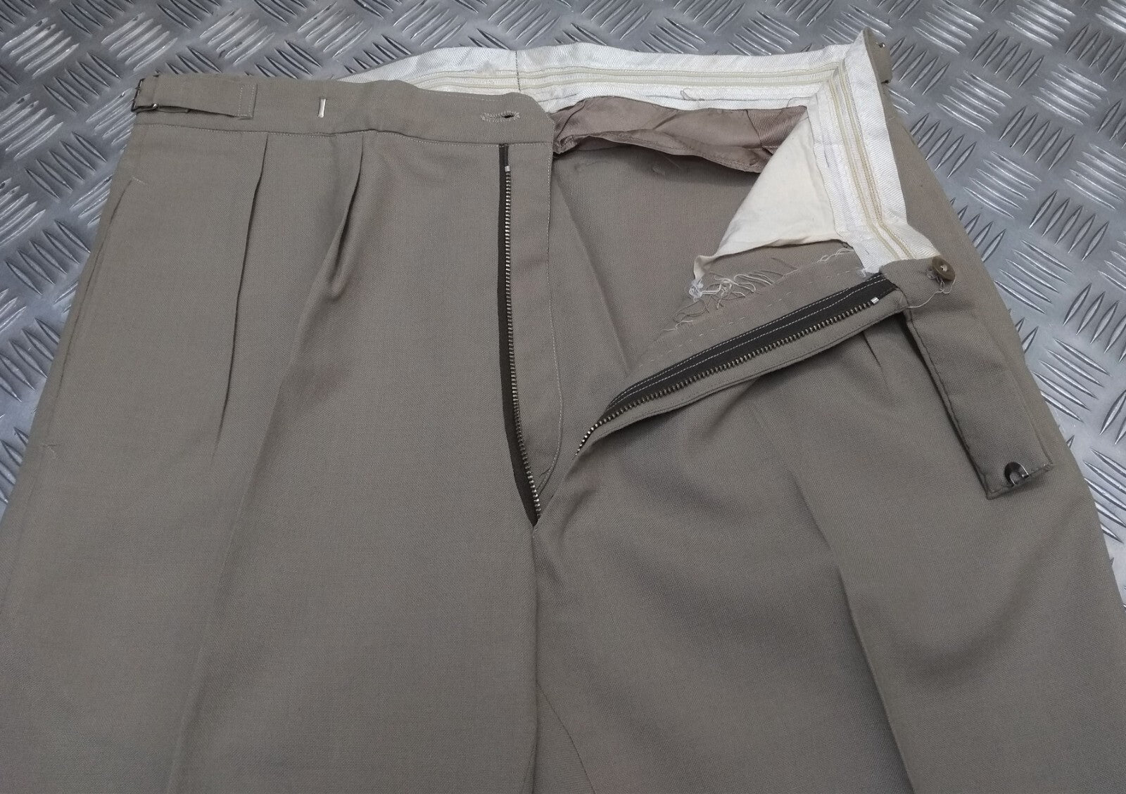 Vintage Fawn Trousers British Old Pattern Lightweight Dress Trousers