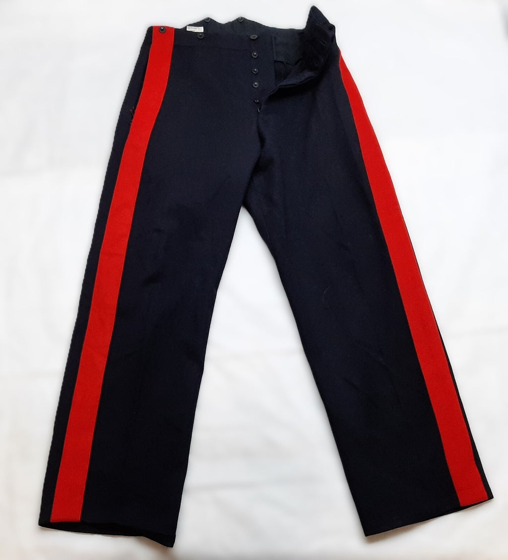 Army No1 Trousers British Wide Red Stripe Pattern Button Front Faulty TRHQ1X