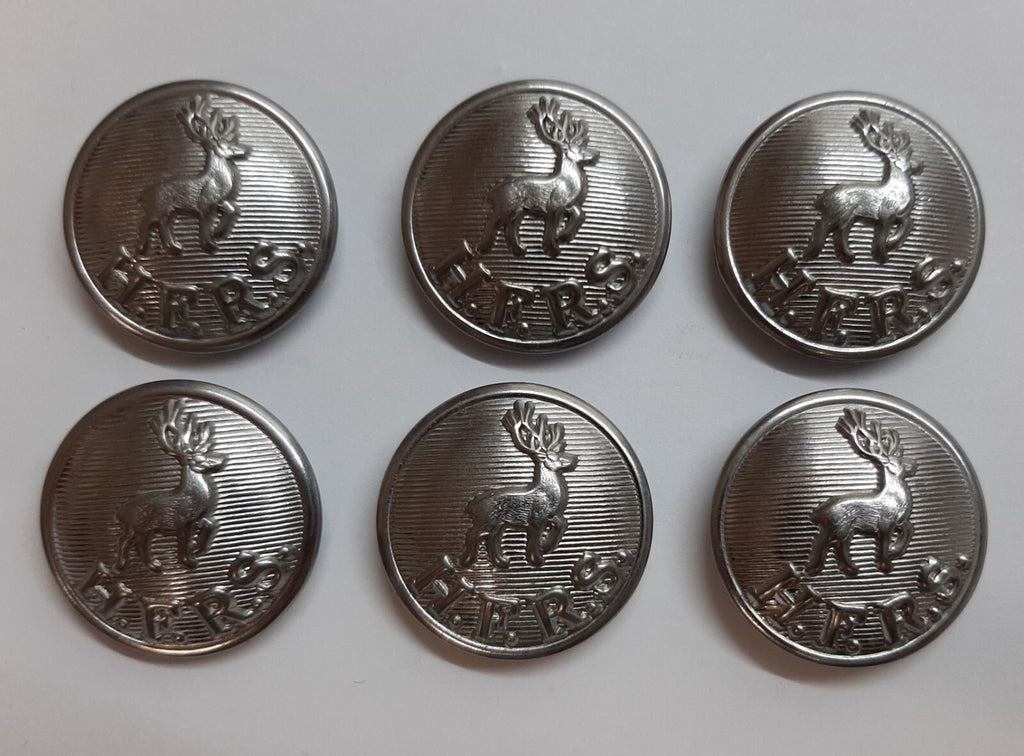 Hertfordshire Buttons Ring Back H F R S Obsolete Stag / Hart Insignia 26L 3 Prs