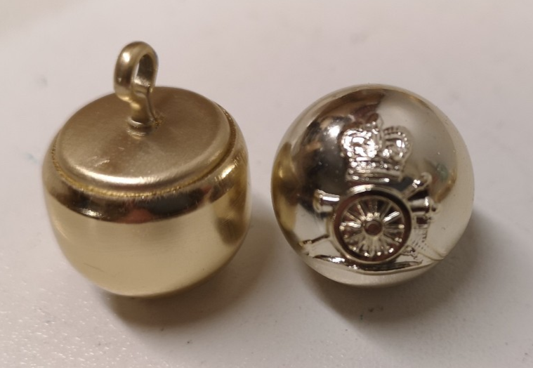 Royal Horse Artillery RHA Full Ball Anodised Ceremonial Buttons 27L