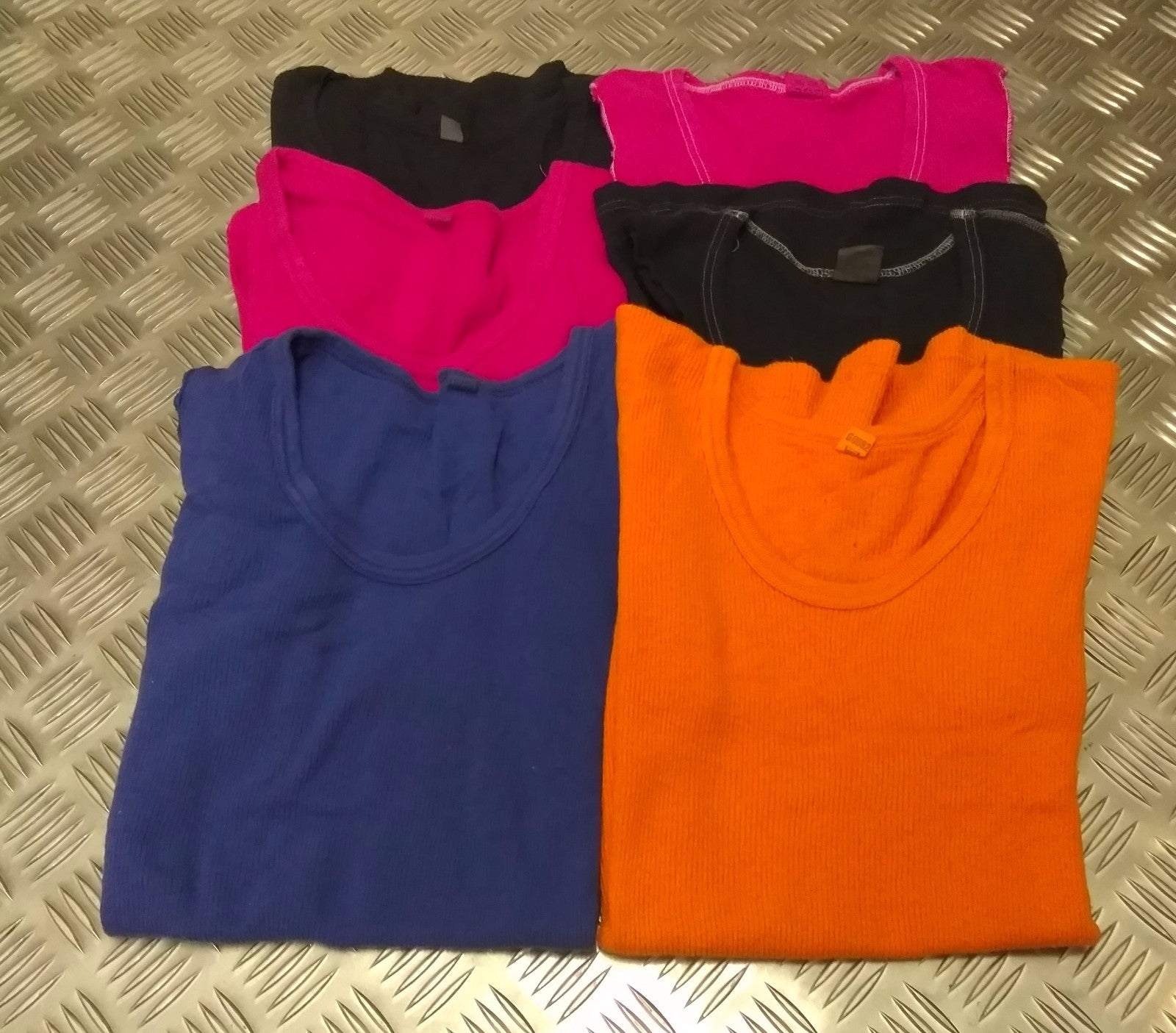 Genuine Issue Overdyed Ribbed Muscle Top "Cut Off Sleeves" Asst Colours