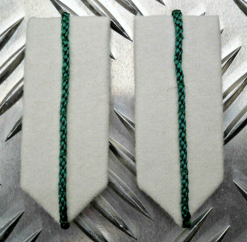 RAF Royal Air Force Collar Gorgets D SQN No1 Dress and Cadets White with Green Cord 1 Pair