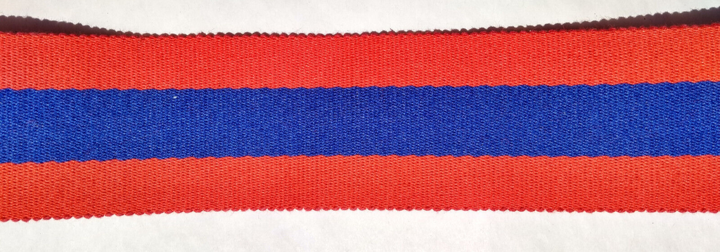 Red Blue Red 64mm Stable Belt Material Genuine British Made / Sold by 50cm