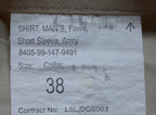 British Army No2 Shirt FAD Fawn Short Sleeve withButtons & Titles Size 38cm