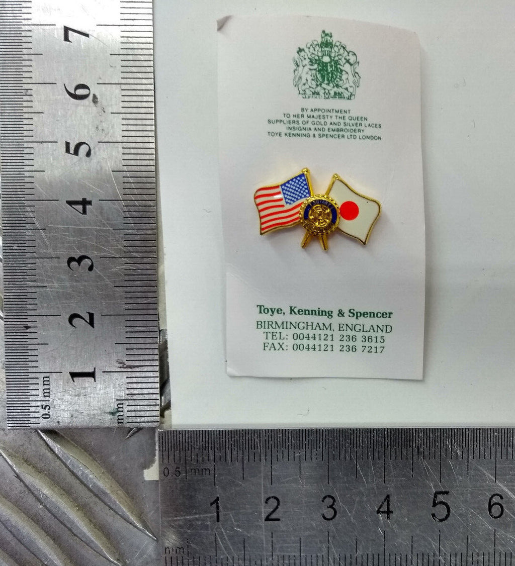 Rotary International Club Twin Flags Metal Lapel Pin Badges Set of 8 - NEW