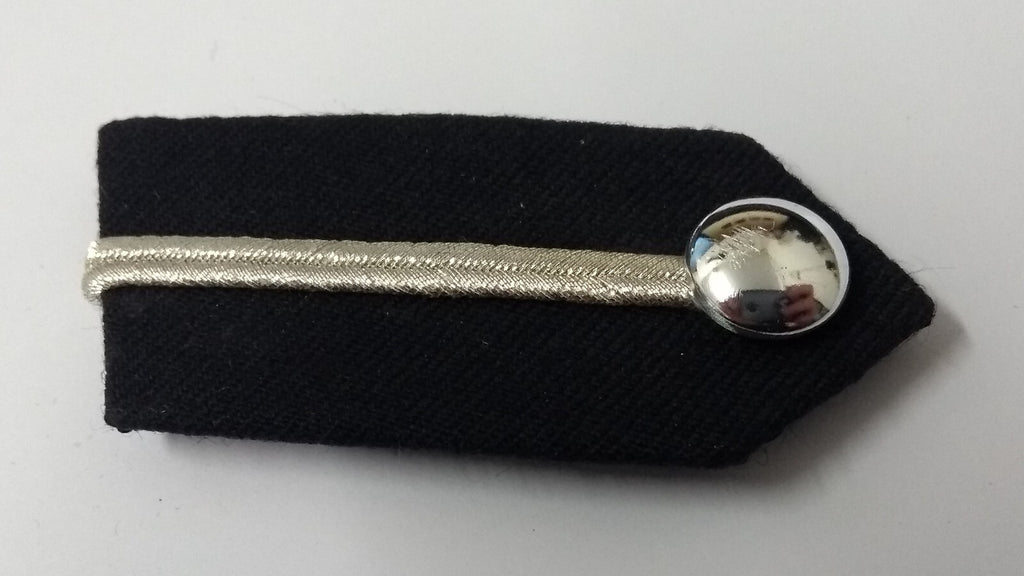 Uniform Gorgets Collar Tabs With Silver Braiding Plain Buttons Press-stud Backs
