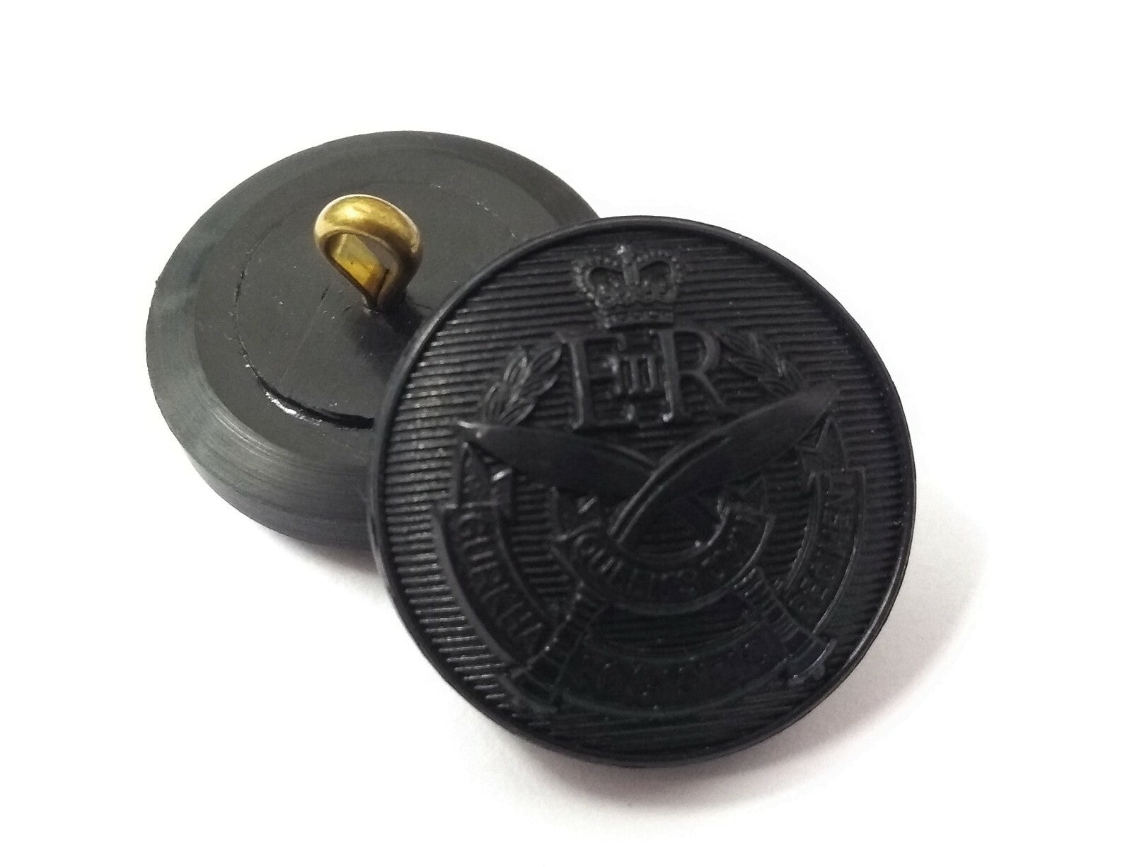 Genuine British Army Queens Gurkha (Logistics) Issue Dress Black Buttons - NEW