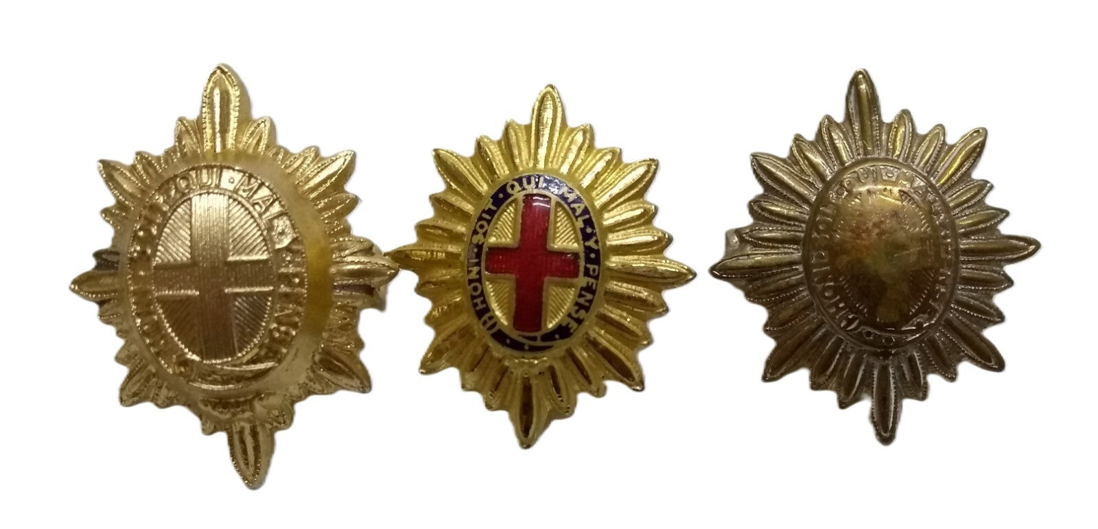 British Army Guards Badges / Collar Insignia "qui mal y pense" X 3
