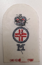 Royal Navy Chief Petty Officer Mental Nurse Red and Blue on White Cloth Patch
