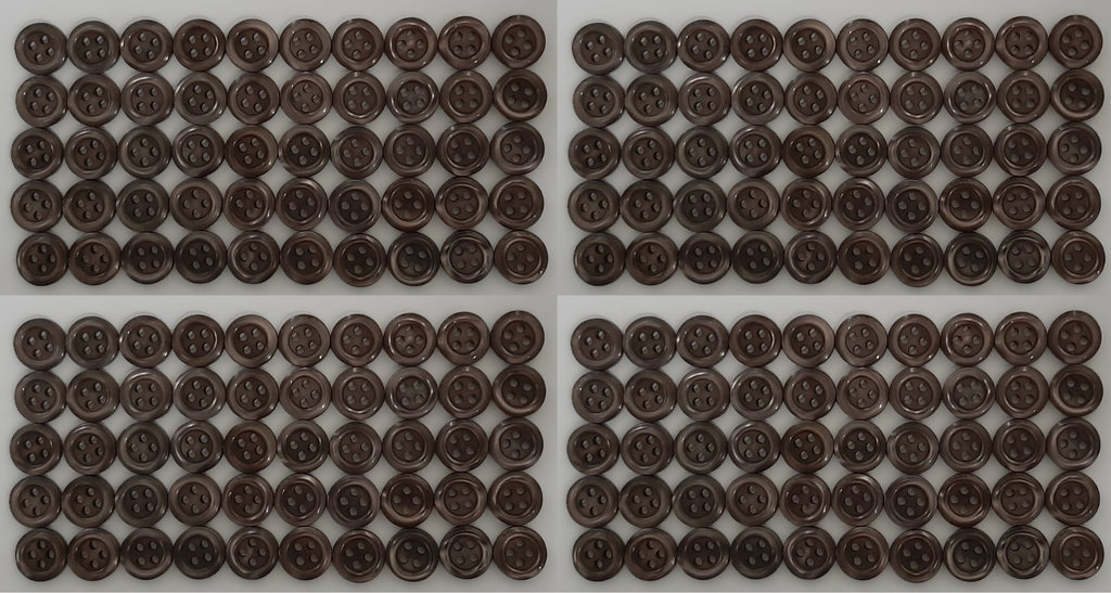 200 Vintage Buttons 4 Hole Shirt / Shank Anchors Pearlesque Brown 10.9mm NOS