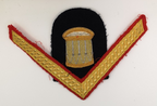 Royal Marines Red Gold 1 Bar Chevron with Drum / Band Badge