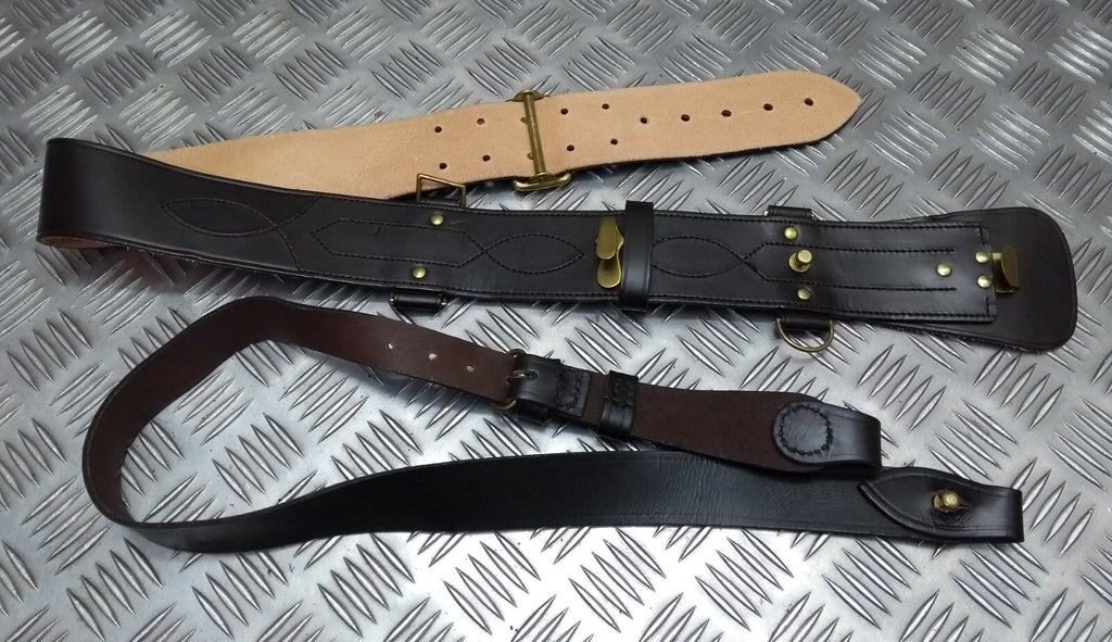 Sam Browne Brown Leather Belt & Shoulder Strap British Issue Dress
