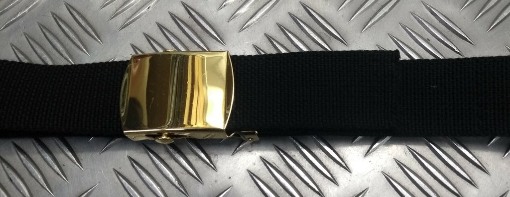 Genuine British Black RN Trousers Belt 1¼" Roll Buckle Royal Navy Grade 2