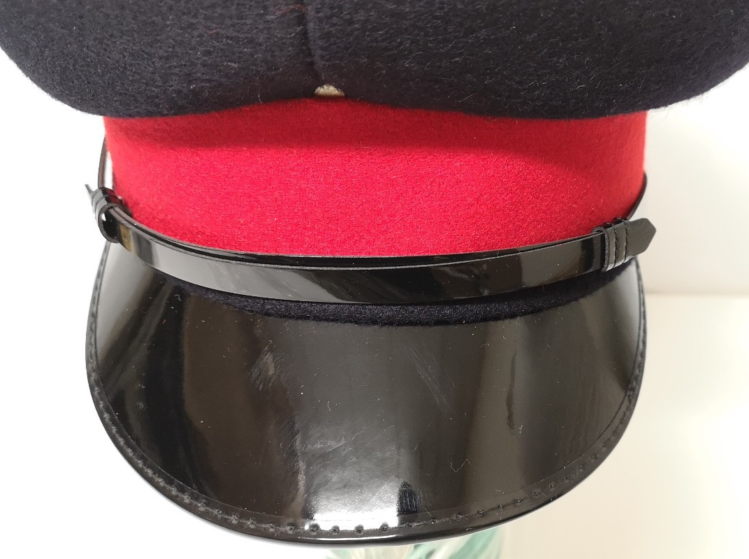 Dark Blue Dress Hat with Scarlet Band and Silver Queen's Crown Buttons Size 55cm