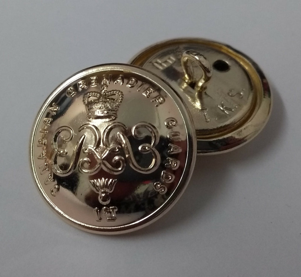 Genuine Canadian Army 1st Grenadier Guards 25mm Large Dress Buttons x 10