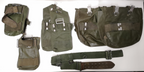 Vintage Army Issue Heavy-duty Vinyl Backpacks Belts Yokes & Pouches Heavy Wear