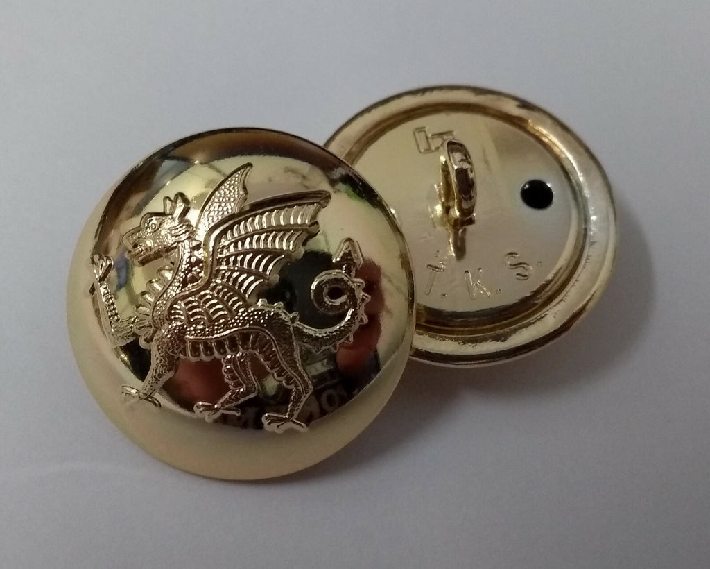 Genuine British Army Issue The Royal Regiment of Wales Dress Buttons 40L NEW